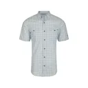 Drake Men's Frat BD Tattersall Short Sleeve Shirt Monument Gray Medium - Drake