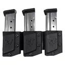 Comp-Tac Tri-Mag Pistol Magazine Pouch Right Hand for Glock 9mm, 40 S&W Kydex Black - Comp-Tac