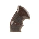 Smith & Wesson Grips with Finger Grooves S&W N-Frame Round Butt Checkered Rosewood - Smith & Wesson