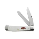 Case Sparxx Trapper Pocket Knife 3.25" Clip Point Stainless Steel Satin Blade Jigged Synthetic Handle White - Case