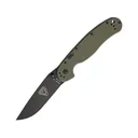 Ontario RAT 1A Assisted Opening Pocket Knife 3.6" Drop Point AUS-8 Black Blade G-10 Handle OD Green - Ontario