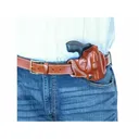 DeSantis Gunhide Roscoe Cross Draw OWB Holster Right Hand Ruger LCR, LCRX Leather Tan - DeSantis Holsters