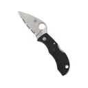 Spyderco Manbug Folding Knife 1.9" Fully Serrated Drop Point VG-10 Satin Blade Fiberglass Reinforced Nylon (FRN) Handle Black - Spyderco