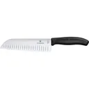 Victorinox Swiss Army Classic Santoku Kitchen Knife 7" Santoku Stainless Steel Satin Blade TPE Handle Black - Victorinox Swiss Army