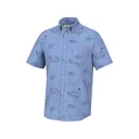 Huk Men's Americookin Kona Short Sleeve Shirt Quiet Harbor Large - Huk