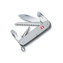 Victorinox Swiss Army Farmer Pocket Knife 2.75" Drop Point Stainless Steel Satin Blade Alox Handle Silver - Victorinox Swiss Army
