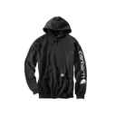 Carhartt Men's Loose Fit Midweight Logo Sleeve Graphic Hoodie Black 3XL Tall - Carhartt