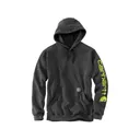 Carhartt Men's Loose Fit Midweight Logo Sleeve Graphic Hoodie Carbon Heather 3XL - Carhartt