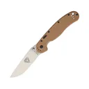 Ontario RAT 1A Assisted Opening Pocket Knife 3.6" Drop Point AUS-8 Satin Blade G-10 Handle Tan - Ontario Knife