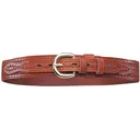 Bianchi B4 Ranger Belt 1.75" Nickel Plated Brass Buckle Leather Basketweave Tan 42" - Bianchi