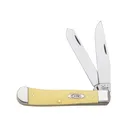 Case Trapper Pocket Knife 2-Blade Stainless Steel Blades Yellow Synthetic Handle - Case Knives