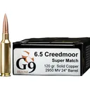 G9 Defense 6.5 Creedmoor Ammo 120 Grain Solid Hollow Point Lead Free Box of 20 - G9 Defense