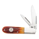 Bear & Son CRSB281 Folding Knife 2.625" Clip Point 1095 Satin Blade Stag Handle Red - Bear & Son