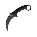 Cold Steel Steel Tiger Fixed Blade Knife 4.75" Karambit AUS-8 Black Blade Griv-Ex Handle Black - Cold Steel