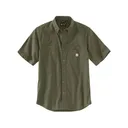 Carhartt Men's Rugged Flex Relaxed Fit Midweight Canvas Short Sleeve Shirt Basil 2XL Tall - Carhartt