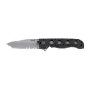 CRKT M16-12Z Pocket Knife 3.09" Partially Serrated Tanto Point AUS-8 Bead Blasted Blade Glass Reinforced Nylon (GRN) Handle Black - Crkt