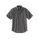 Carhartt Men's Rugged Flex Relaxed Fit Midweight Canvas Short Sleeve Shirt Gravel 3XL Tall - Carhartt