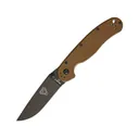 Ontario RAT 2 Pocket Knife 3" Drop Point D2 Black Blade G-10 Handle Coyote Brown - Ontario