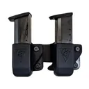 Comp-Tac Twin Magazine Pouch Belt Clip Right Hand for Glock Double Stack 9mm, 40 S&W Kydex Black - Comp-Tac