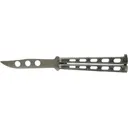 Bear & Son Galaxy Butterfly Knife Trainer 3.625" Clip Point 440HC Satin Blade Zinc Handle Chameleon - Bear & Son