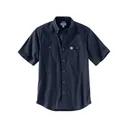 Carhartt Men's Rugged Flex Relaxed Fit Midweight Canvas Short Sleeve Shirt Navy XL - Carhartt