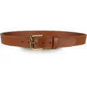 MidwayUSA Gun Belt 1-1/2" Leather Light Brown 44" Brass Buckle - Midwayusa