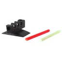 Kensight Competition Fiber Optic 1911 Front Sight Novak Cut Contoured Base .180" Height .118" Width Steel Black Serrated Blade - Kensight