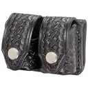 Triple K 103 Double Speed Loader Pouch Medium J, K, L Frames Nickel Snaps Basketweave Black - Triple K