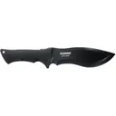 Schrade Little Ricky Fixed Blade Knife 7.25" Drop Point Recurve 65MN Titanium Nitride Blade Rubber Handle Black - Schrade