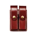 Triple K 45 Dual Magazine Pouch 22 Long Rifle Leather Walnut Oil - Triple K