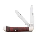 Bear & Son Mini Trapper Folding Knife 2.75" Clip Point Carbon Satin Blade Wood Handle Rosewood - Bear & Son