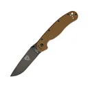 Ontario RAT 1 Pocket Knife 3.6" Drop Point AUS-8 Black Blade Nylon Handle Coyote Brown - Ontario Knife Company