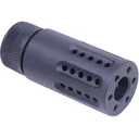 GunTec Muzzle Brake with Short Slip-Over Barrel Shroud AR-15 1/2"-28 Thread 223 Remington, 5.56x45mm NATO, 9mm Steel Matte - Guntec USA