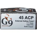 G9 Defense 45 ACP Ammo 117 Grain Fluted Lead Free Box of 20 - G9 Defense