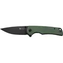 Sencut Praktisk Pocket Knife 3.59" Drop Point 9Cr18MoV Black Blade Canvas Micarta Handle Green - Sencut