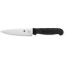Spyderco Kitchen Utility Knife 4.5" Clip Point MBS-26 Stainless Satin Blade Fiberglass Reinforced Nylon (FRN) Handle Black - Spyderco