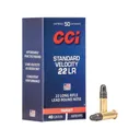 CCI Standard Velocity 22LR Ammo 40 Grain Round Nose Box of 500 (10 Boxes of 50) - CCI