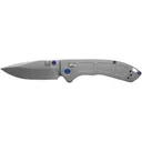 Benchmade Mini Narrows Pocket Knife 2.98" Drop Point CPM 20CV Satin Blade Titanium Handle Gray - Benchmade