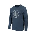 Beretta Men's Trident Logo Long Sleeve Crew Neck T Shirt Navy Heather XL - Beretta