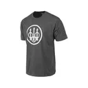Beretta Men's Trident Logo Short Sleeve Crew Neck T Shirt Heather Charcoal XL - Beretta