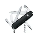 Victorinox Swiss Army Camper Pocket Knife Drop Point Stainless Steel Polished Blade ABS Polymer Handle Black - Victorinox