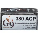 G9 Defense 380 ACP Ammo 70 Grain Fluted Lead Free Box of 20 - G9 Defense
