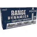 Fiocchi Shooting Dynamics 9mm Luger Ammo 100 Grain Frangible Round Nose Lead Free Box of 50 - Fiocchi