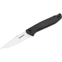 Boker Knives Border Forest Pocket Knife 3.39" Drop Point 440A Satin Blade Micarta Handle Black - Boker