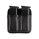 Bianchi 7922 AccuMold Elite Triple Threat Double Magazine Pouch 1911, Ruger P90, S&W 909, 3913, Sig Sauer P220, P225, P239 Trilaminate Basketweave Black - Bianchi Holsters