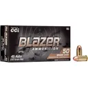 Blazer Brass 45 ACP Ammo 230 Grain Full Metal Jacket Case of 1000 (20 Boxes of 50) - Blazer