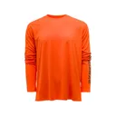Grundens Men's Tough Sun Crew Long Sleeve Crew Neck T Shirt Red Orange Large - Grundens