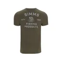 Simms Men's Stacked Bass Short Sleeve Crew Neck T Shirt Military Heather XL - Simms