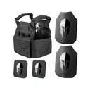 Spartan Armor Achilles Plate Carrier with AR550 Body Armor Ballistic Plate III+ Single Curve Base Coat with Side Plates Black - Spartan Armor Systems