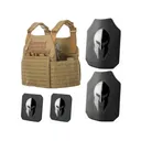 Spartan Armor Achilles Plate Carrier with AR550 Body Armor Ballistic Plate III+ Single Curve Base Coat with Side Plates Coyote Brown - Spartan Armor Systems